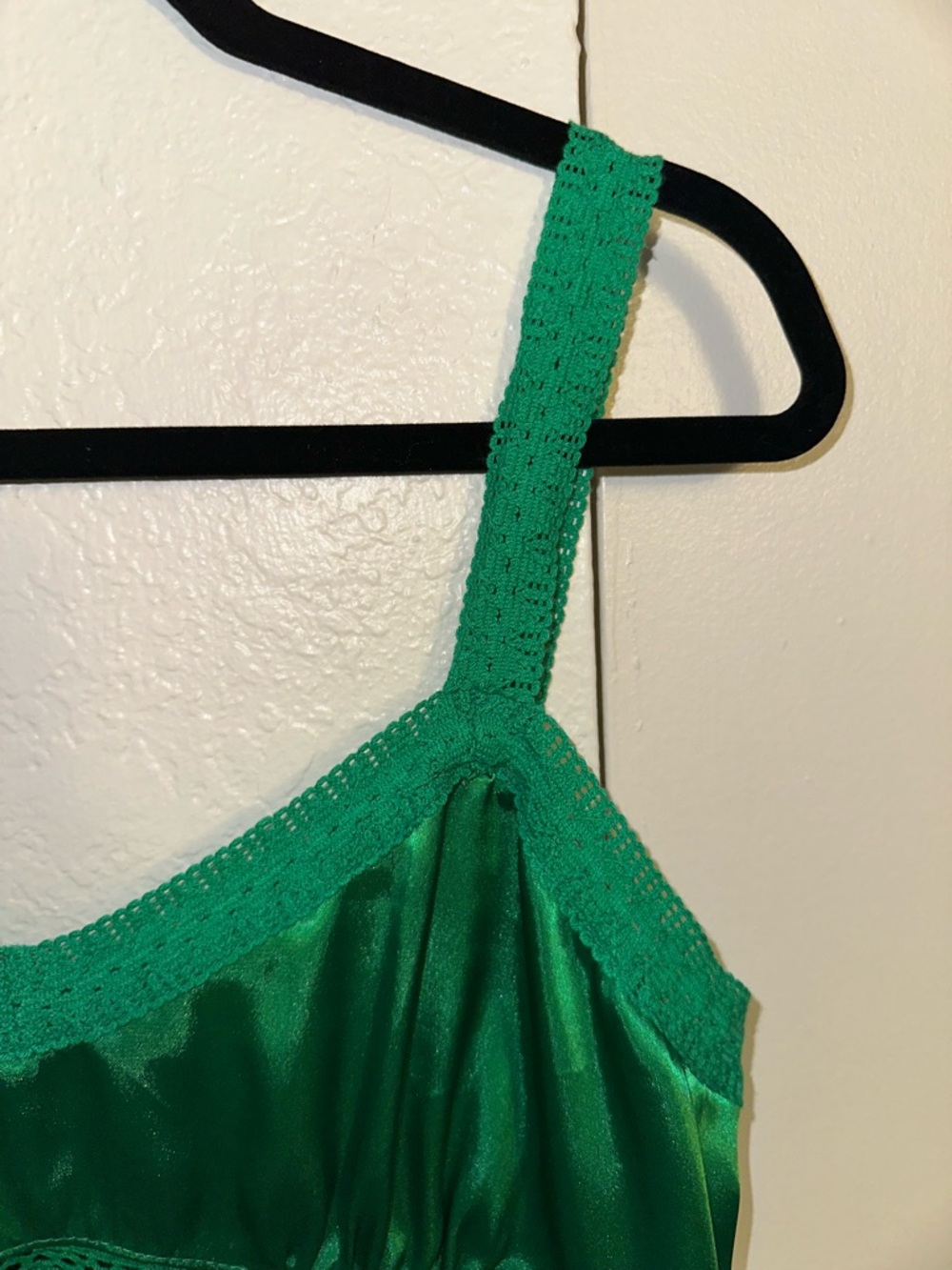 Bebe Green Satin Slip Dress - Picture 2 of 10